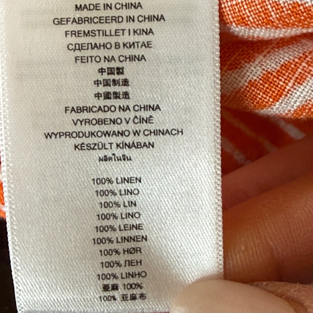 Michael Michael Kors Orange /White Print Linen Shorts Size 10 - Picture 11 of 12
